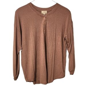 Perch by Blu Pepper Long Sleeve Henley Top 2X